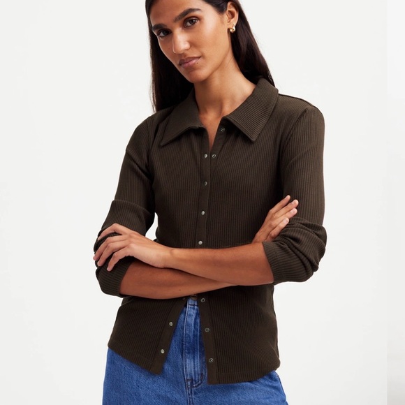 Madewell Ribbed Button-Up Top - Picture 5 of 5